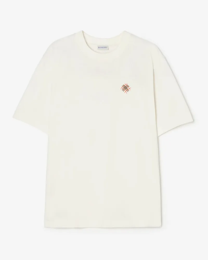 Burberry Baumwoll-T-Shirt mit Logo Chalk