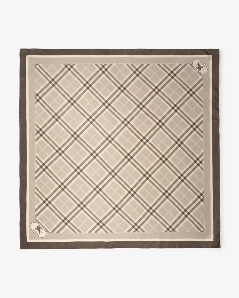 Burberry Seidenschal in Check mit Knight Stamp Dove
