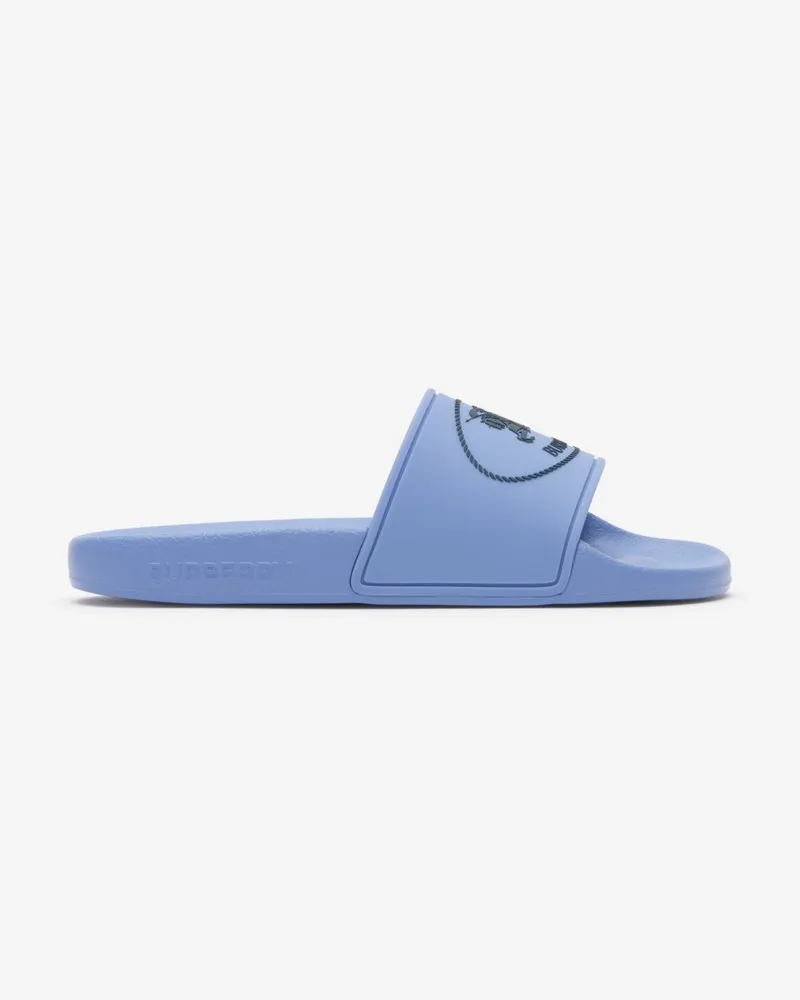 Burberry Slides mit Knight Stamp , Size Cornflower-blau