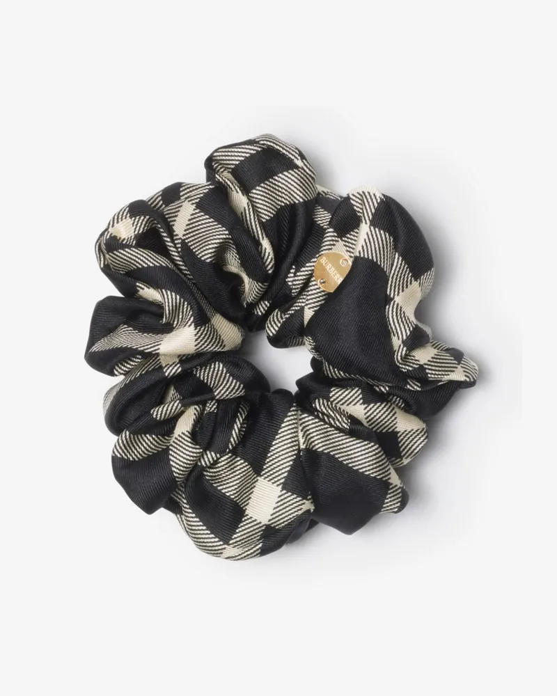 Burberry Seidenscrunchie in Check Schwarz