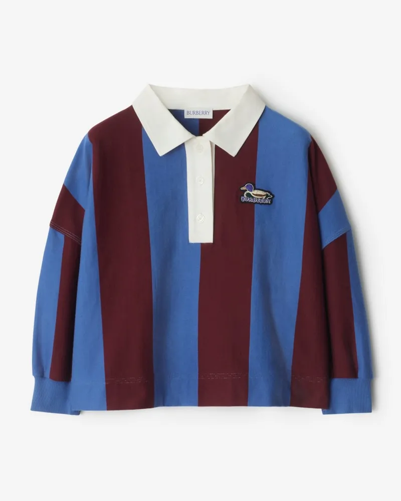 Burberry Langärmeliges Baumwoll-Poloshirt mit Streifen Pool