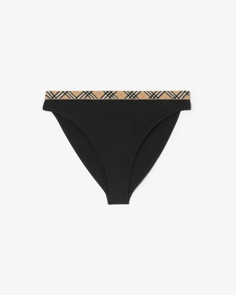 Burberry Bikinihose mit Check-Besatz , Size Schwarz
