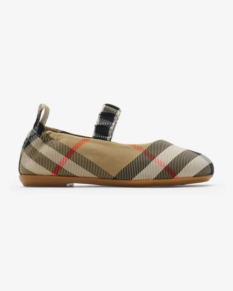Burberry Ballerinas in Check Sand