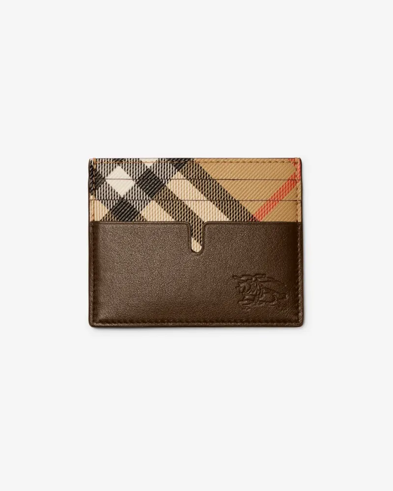 Burberry Großes Kartenetui mit Check-Akzent Sand-beige