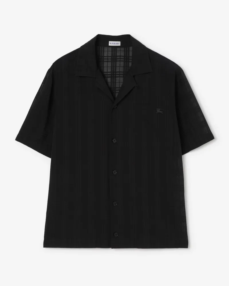 Burberry Legeres Hemd aus Baumwollvoile in Check Schwarz