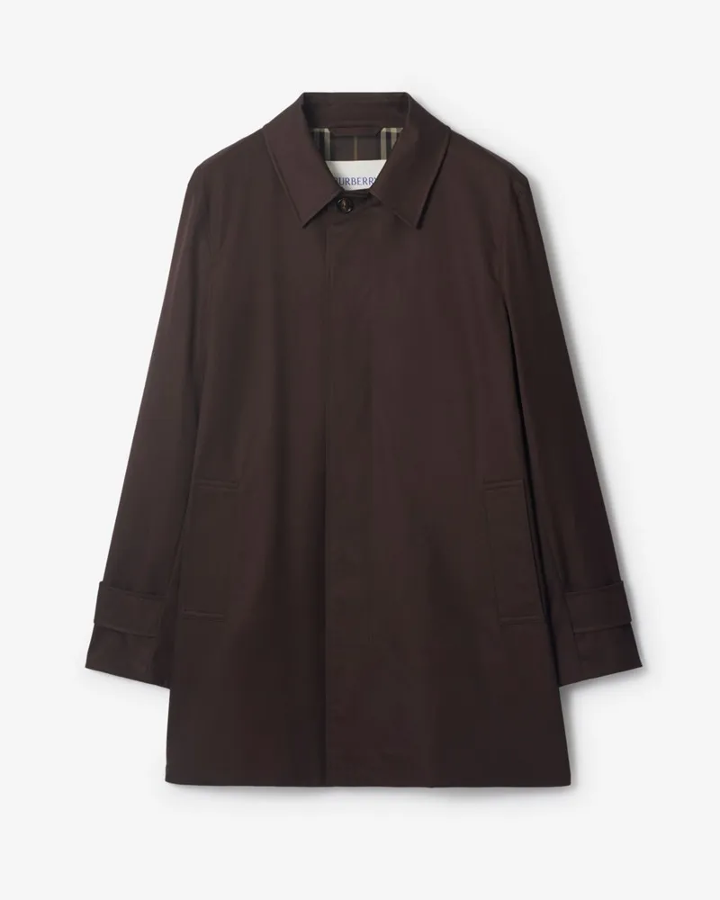 Burberry Kurzer Car Coat aus Gabardine Clove-braun