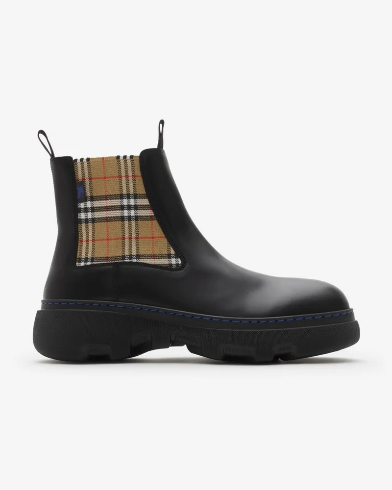 Burberry Chelsea-Stiefeletten „Creeper“ aus Leder , Size Schwarz
