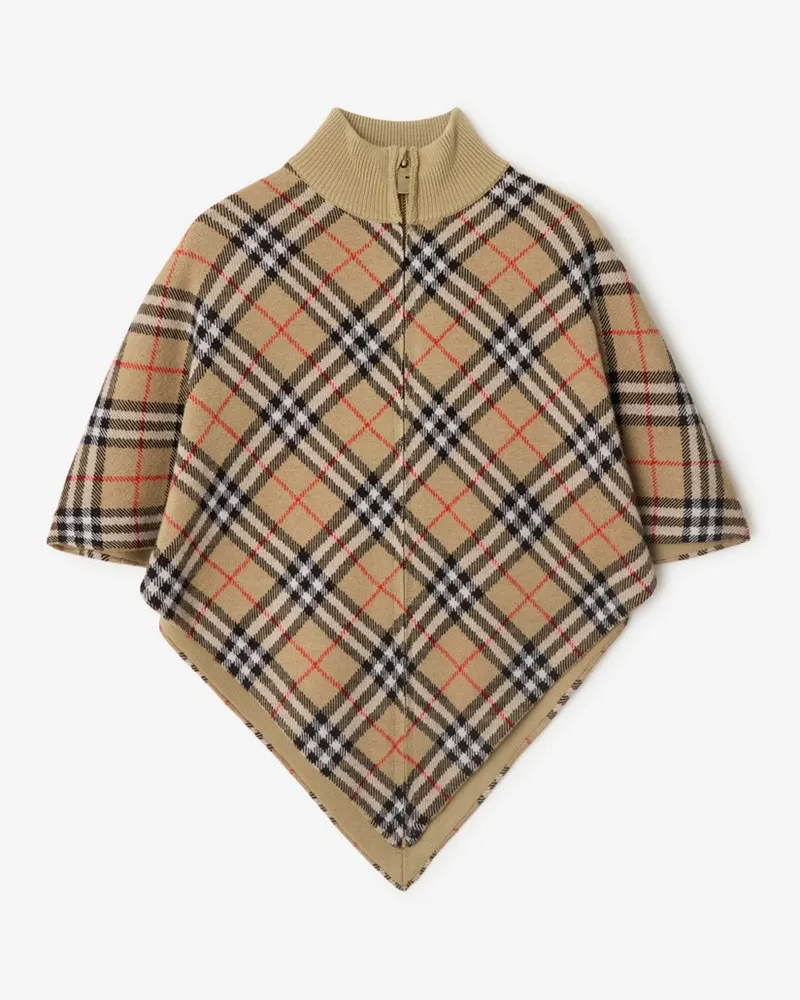 Burberry Wollcape in Check Sand-beige