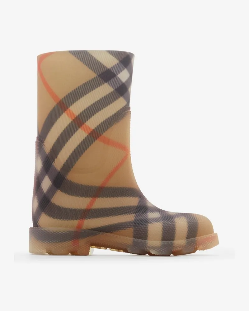 Burberry Regenstiefel „Marsh“ aus Gummi in Check , Size Sand-beige