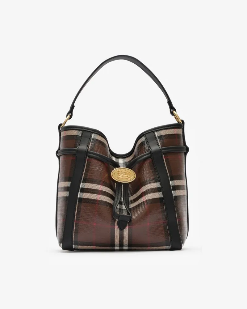 Burberry Bucket Bag in Check im Kleinformat Chocolate