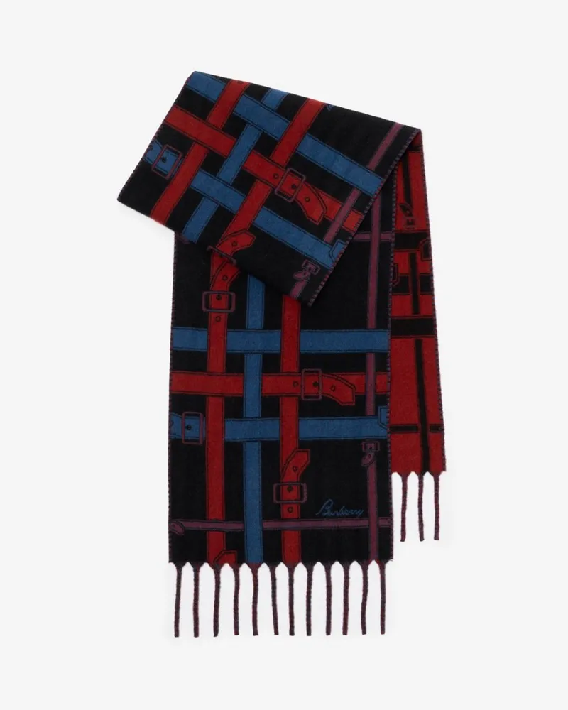 Burberry Kaschmirschal im Gürtel-Check Pilot-blau