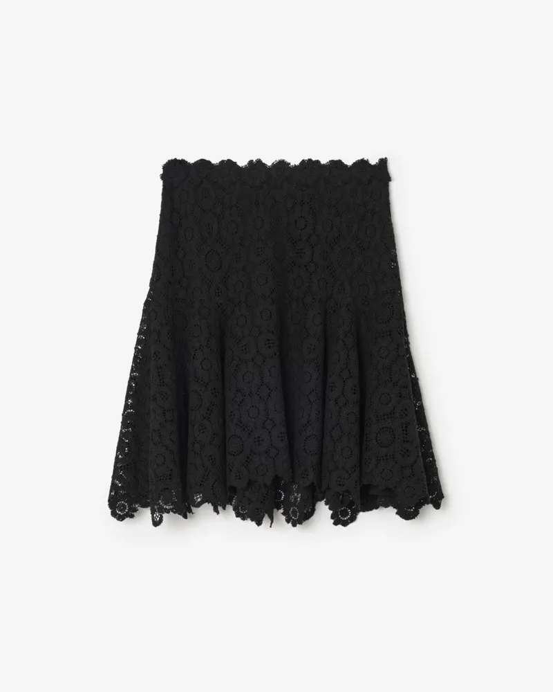 Burberry Floraler Spitzenrock , Size Black