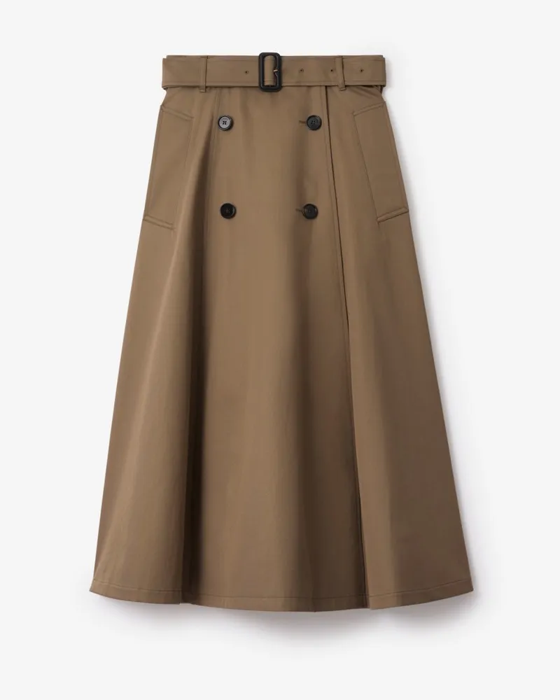 Burberry Midi-Trenchrock aus Gabardine Clay-braun