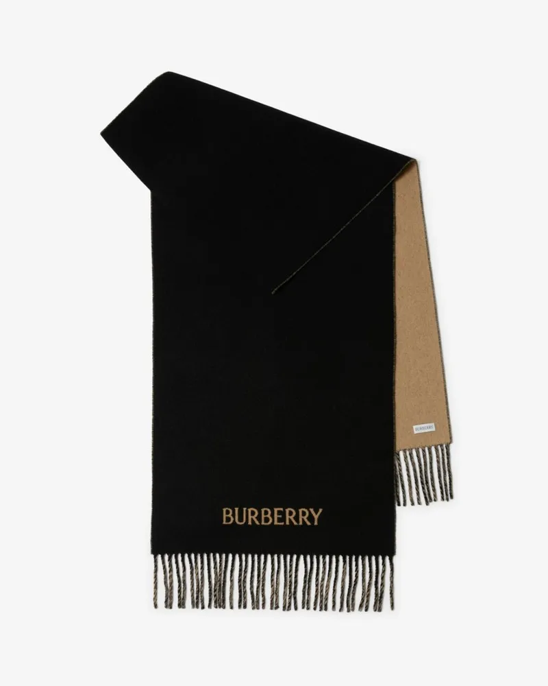 Burberry Wendbarer Kaschmirschal mit EKD-Motiv Camelfarben