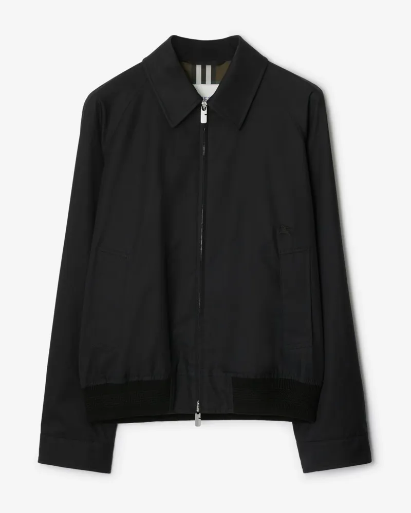 Burberry Harrington-Jacke aus Gabardine Schwarz