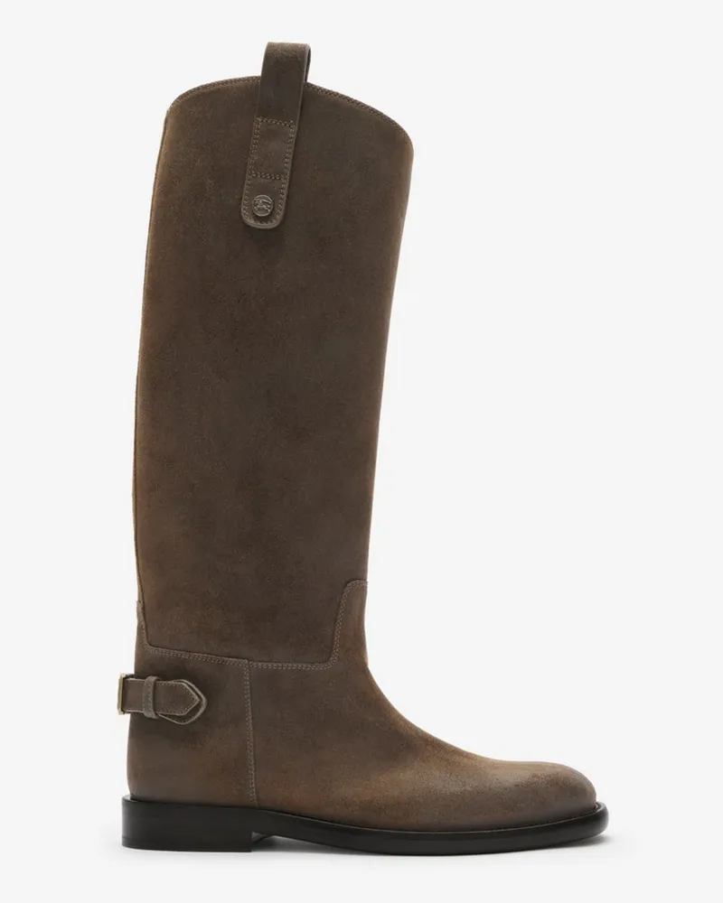 Burberry Stiefel „Cavalier“ aus Veloursleder , Size Loch