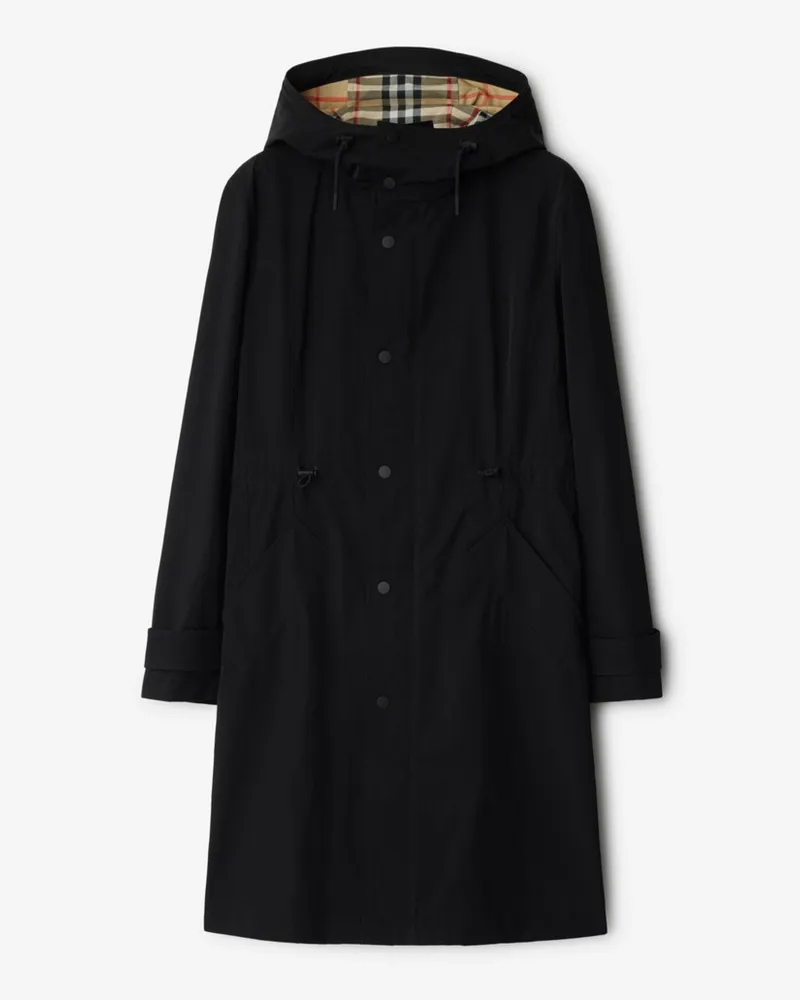 Burberry Nylon-Baumwoll-Parka Schwarz
