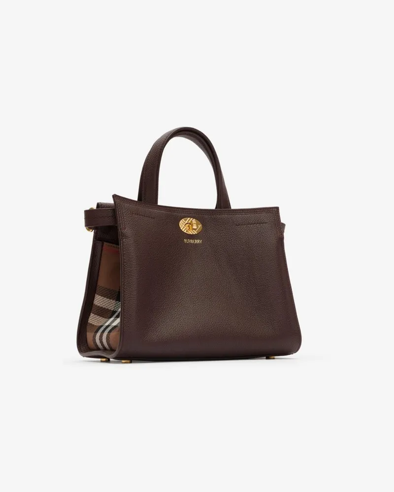 Burberry Henkeltasche „Cotswolds“ im Kleinformat in Check Chocolate-braun