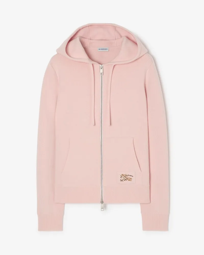 Burberry Kaschmirmisch-Kapuzenjacke , Size Bouquet-rosa