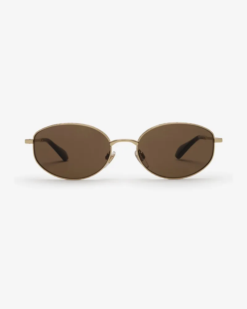 Burberry Ovale Sonnenbrille aus Metall in Check Helles