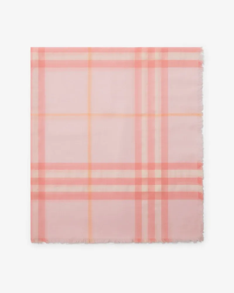 Burberry Breiter Wollschal in Check Sugar-rosa