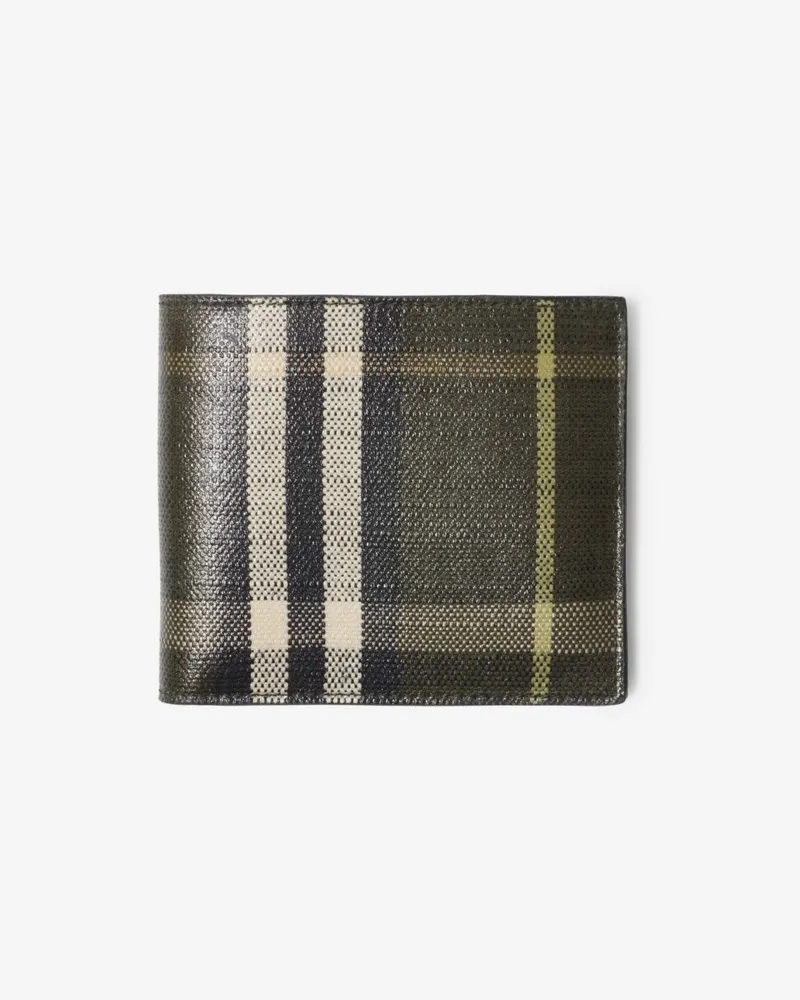 Burberry Faltbrieftasche in Check Thicket-grün