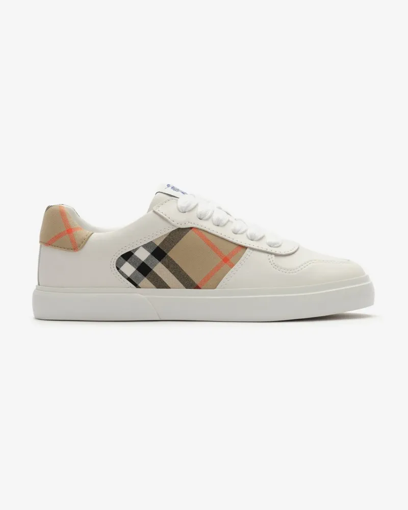 Burberry Sneaker aus Check-Gewebe und Leder , Size Sand-beige