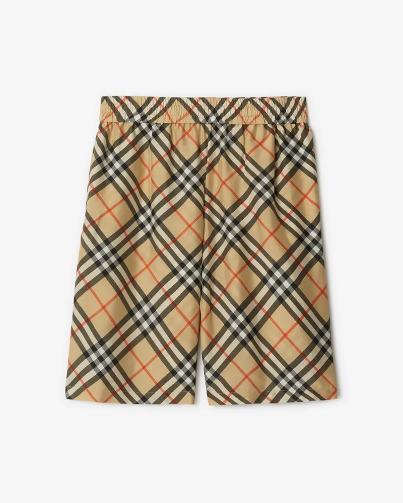 Burberry Seidenshorts in Check Sand