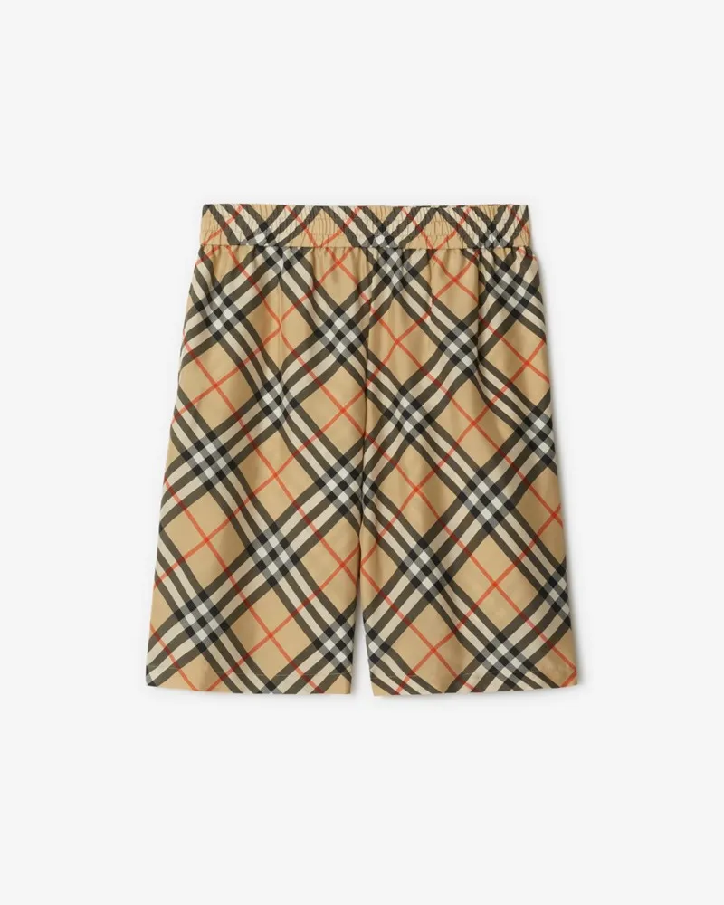 Burberry Seidenshorts in Check Sand