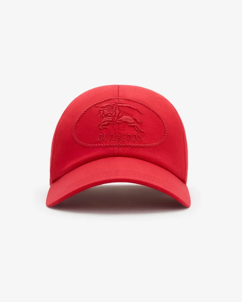 Burberry Gabardine-Basecap mit Knight Stamp Currant