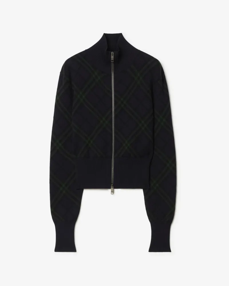 Burberry Cropped-Jacke aus Baumwolle und Nylon in Check Black