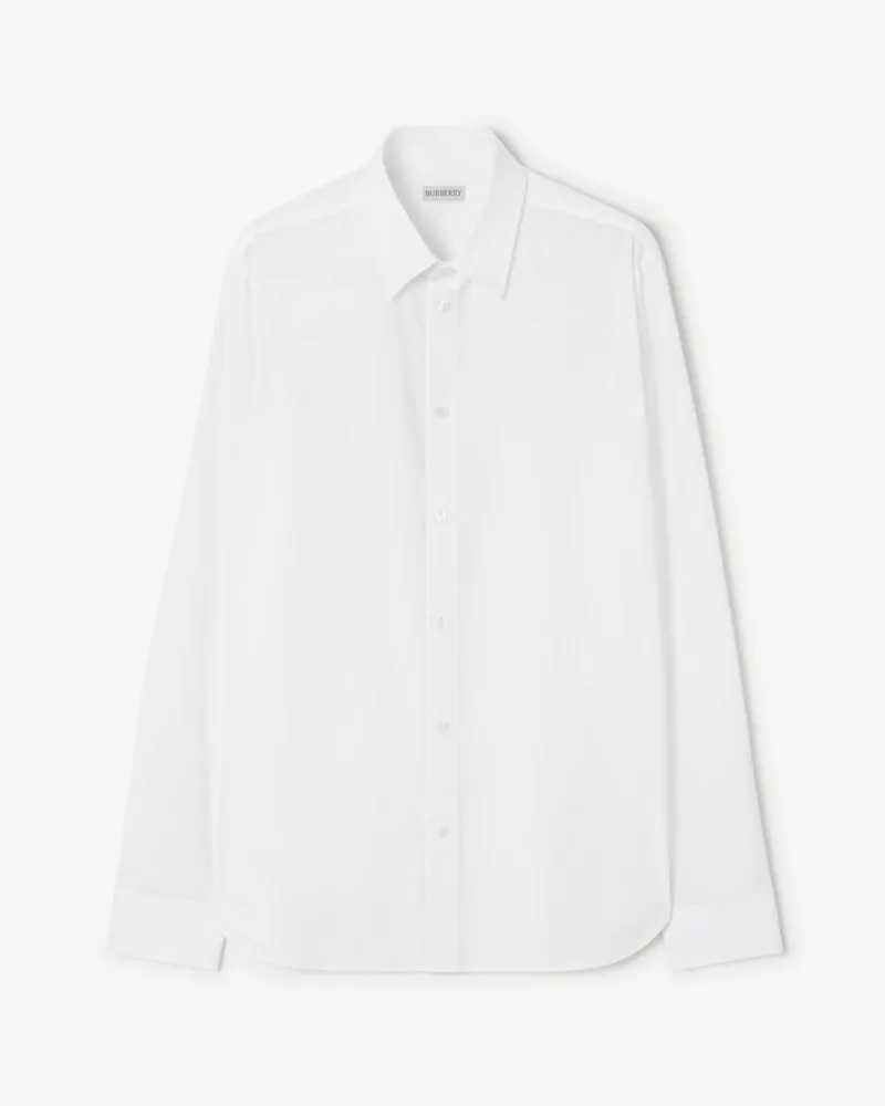 Burberry Schmal geschnittenes Baumwollhemd , Size Weiß