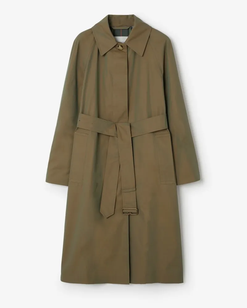 Burberry Langer Car Coat aus Gabardine , Size Bright