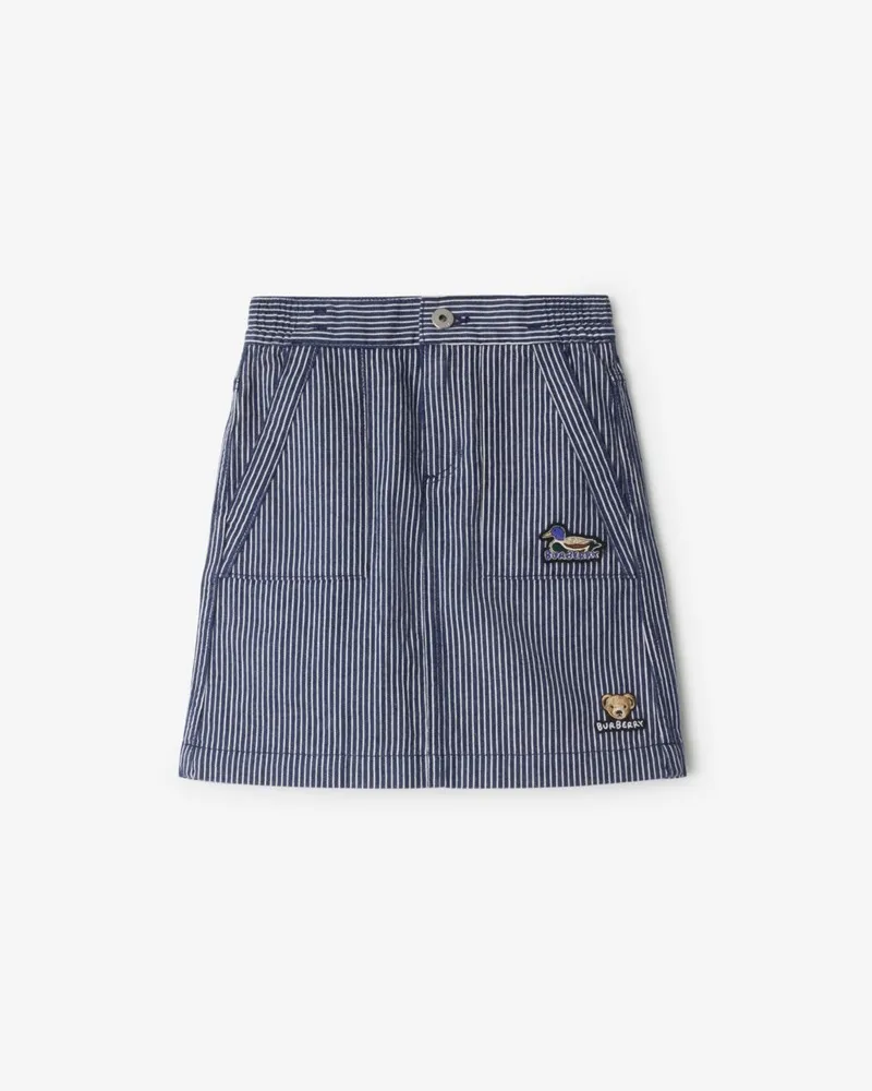 Burberry Denim-Rock mit Streifenmuster Dunkles