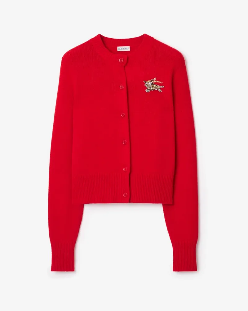 Burberry Woll-Kaschmir-Cardigan , Size Crayon-rot