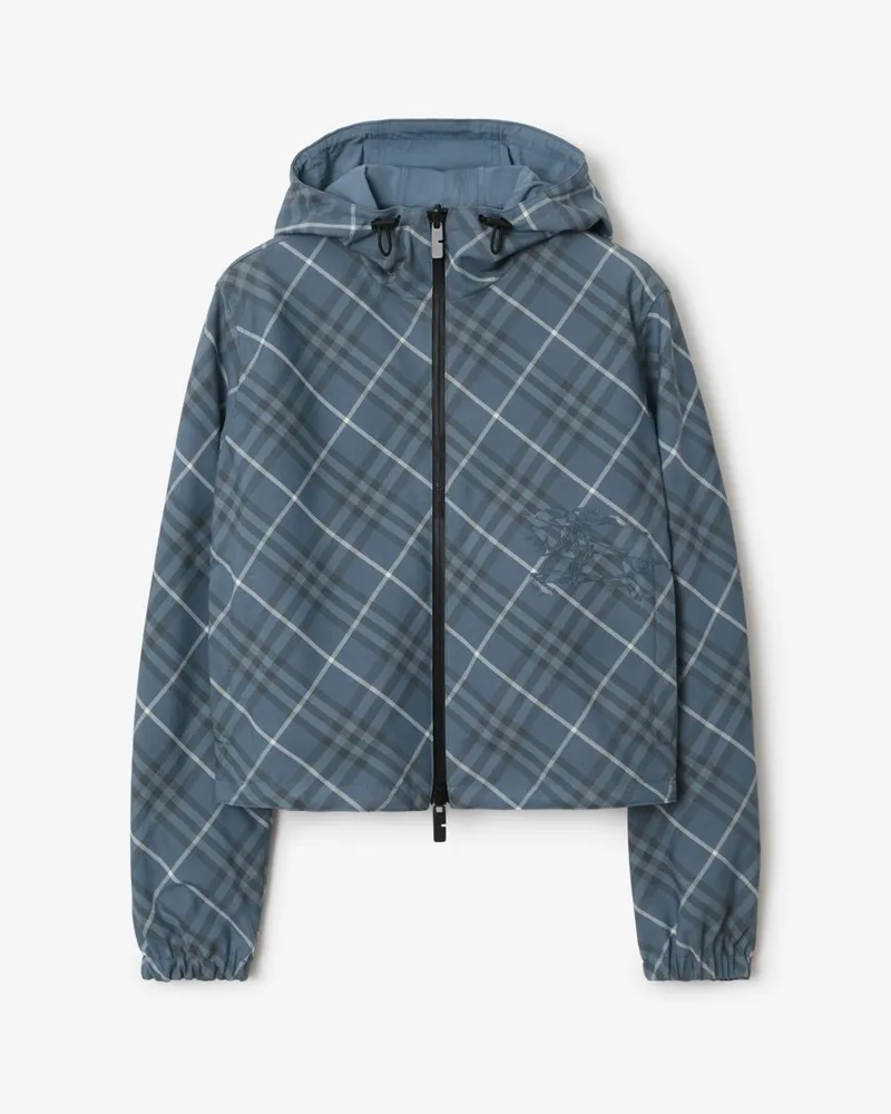Burberry Wendbare Cropped-Jacke in Check Pewter