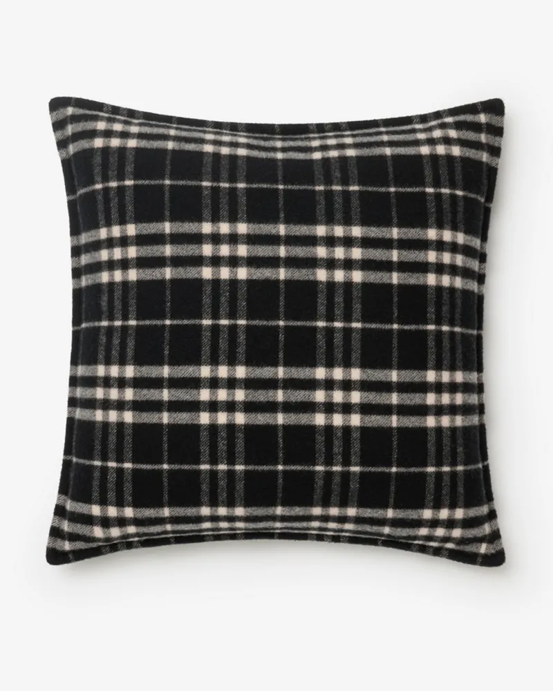 Burberry Kissen aus Wolle und Kaschmir in Check Schwarz