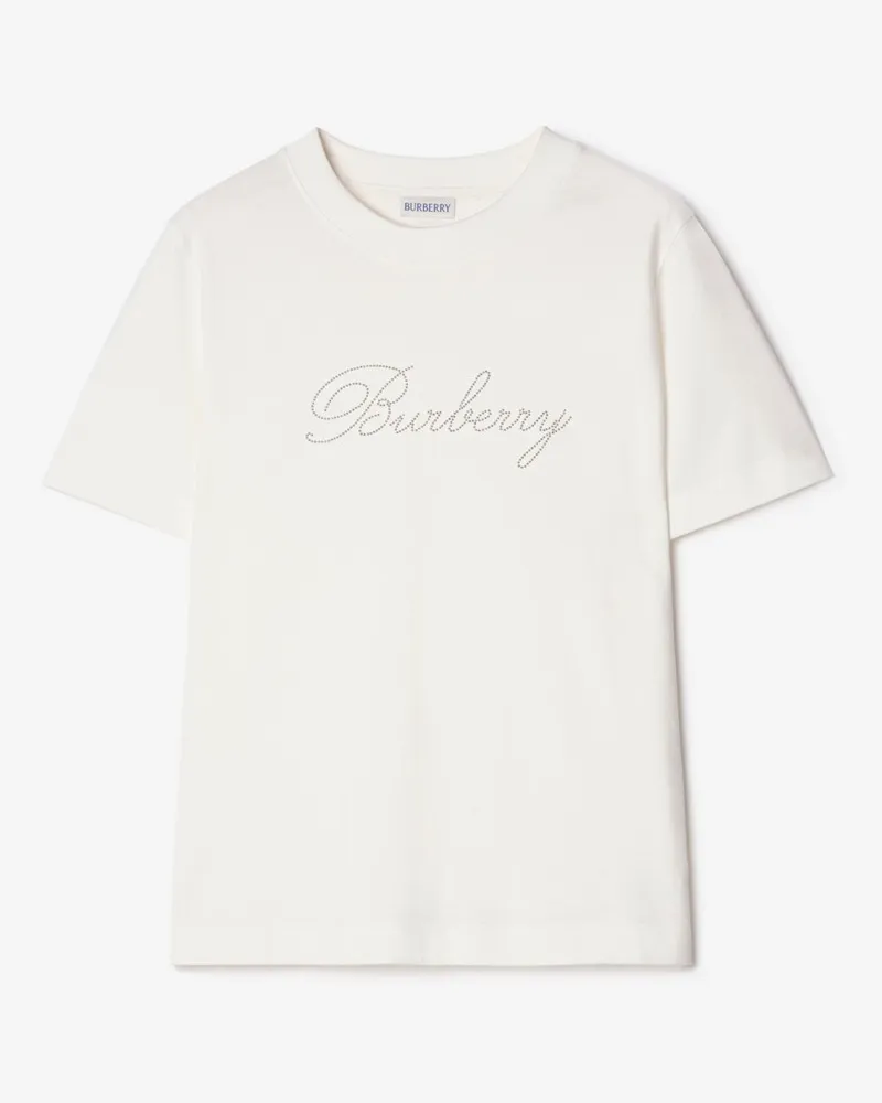 Burberry Baumwoll-T-Shirt mit Logo , Size Chalk