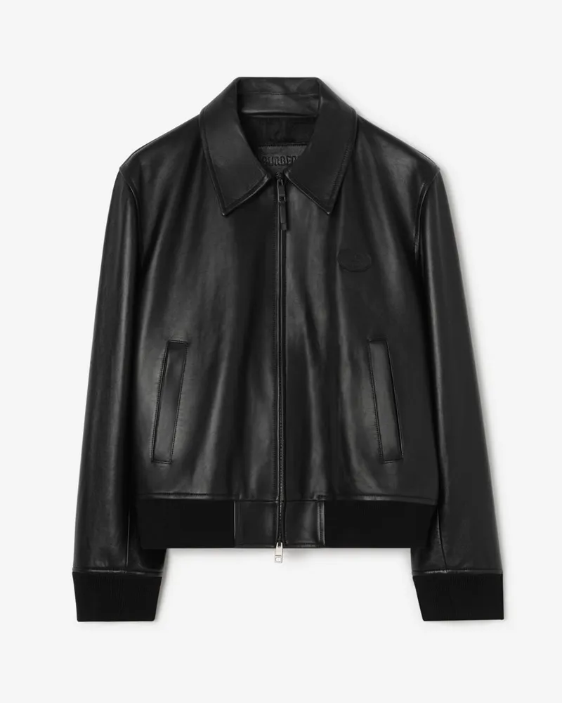 Burberry Harrington-Jacke „Bloomsbury“ aus Leder , Size Black