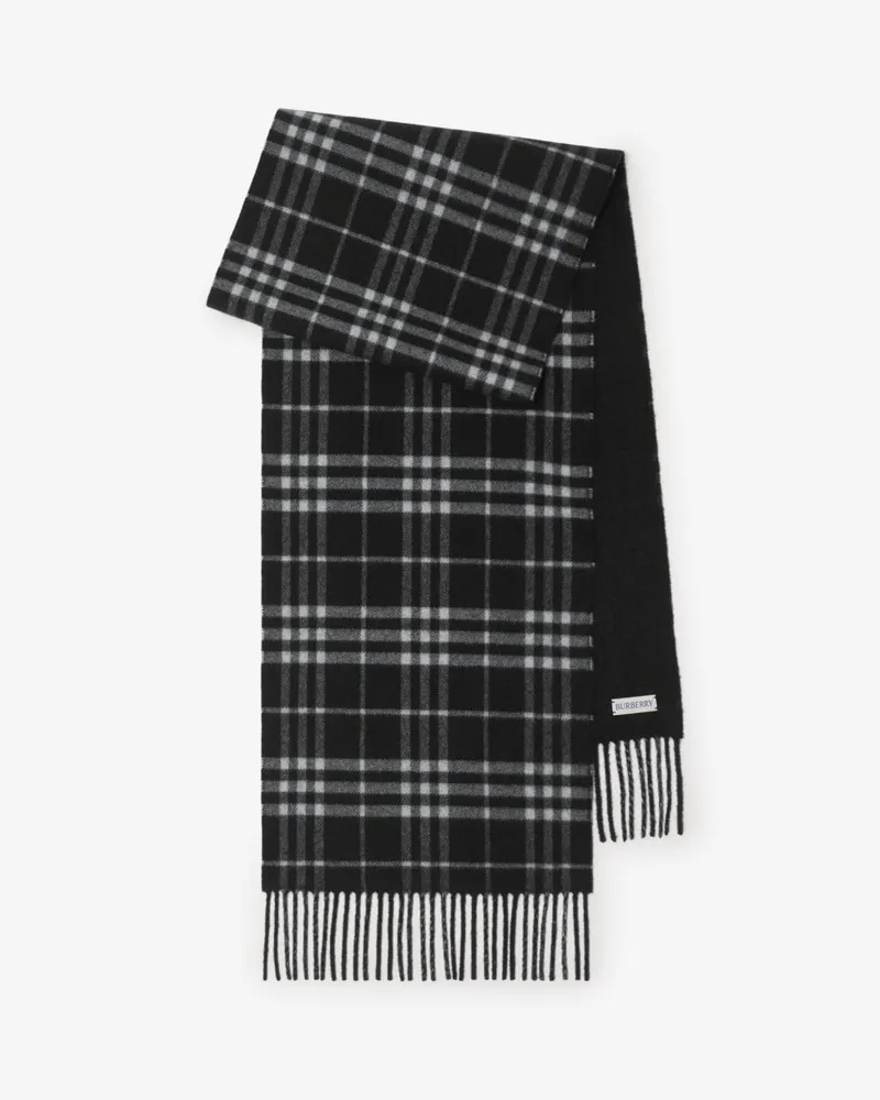 Burberry Wendbarer Kaschmirschal mit Check Schwarz
