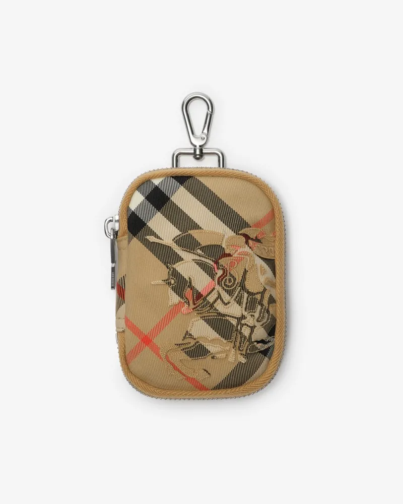 Burberry Brieftasche in Check mit Reißverschluss Sand-beige