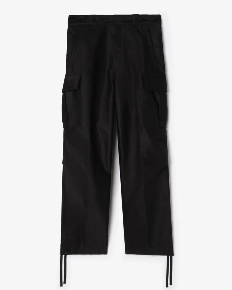 Burberry Baumwollsatin-Cargohose , Size Schwarz