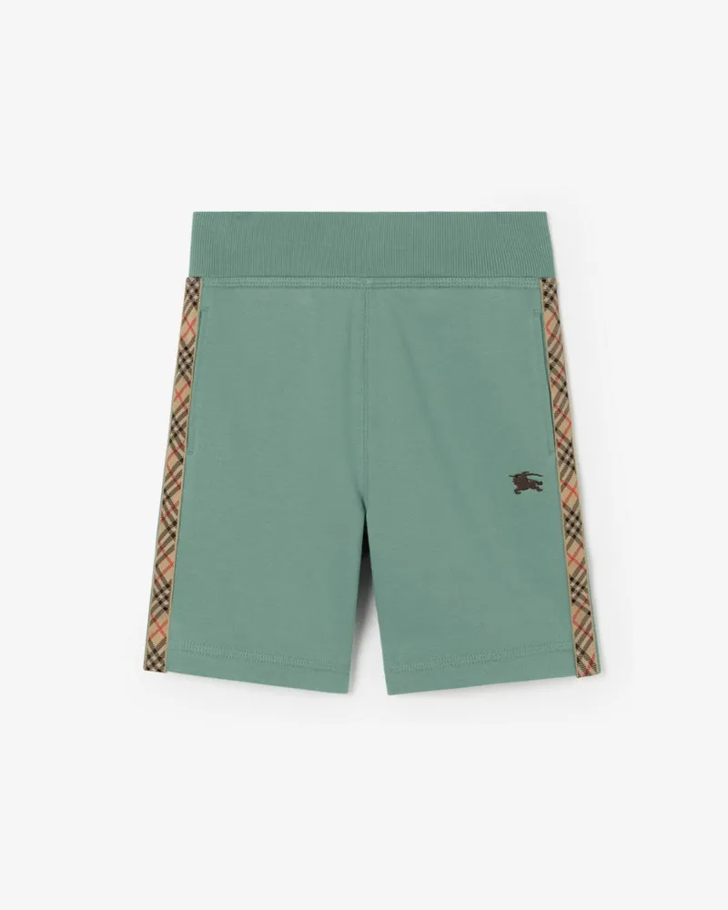 Burberry Baumwollshorts mit Karobesatz , Size Gulf-grün