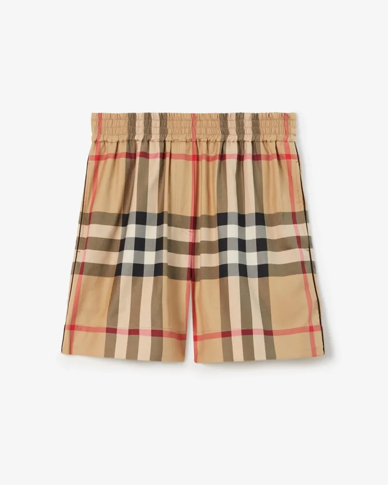 Burberry Baumwollshorts in Check Vintage-beige