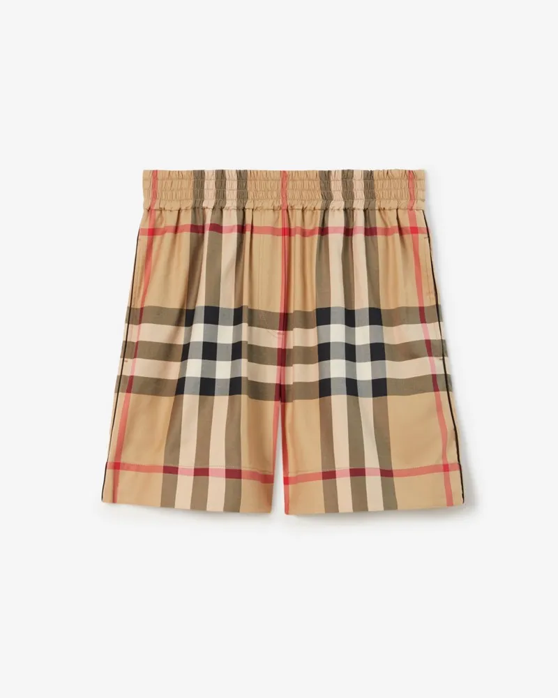Burberry Baumwollshorts in Check Vintage-beige