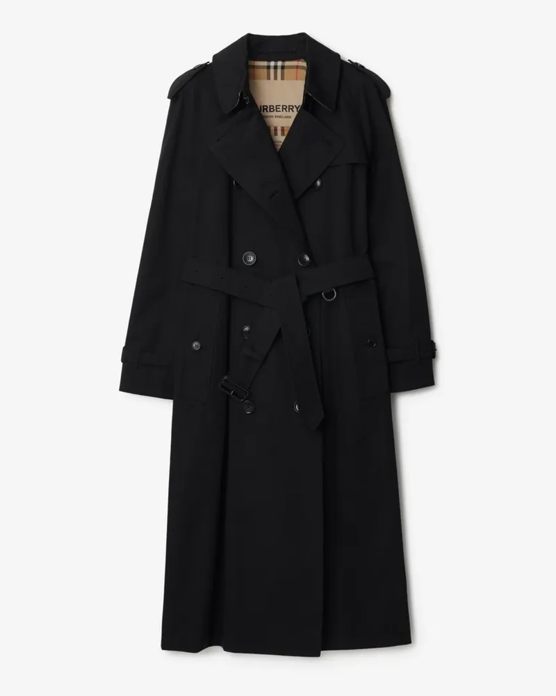 Burberry Langer Heritage-Trenchcoat „Waterloo Schwarz