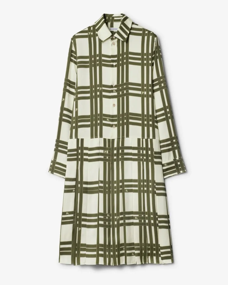 Burberry Seidenkleid mit Karomuster Swamp