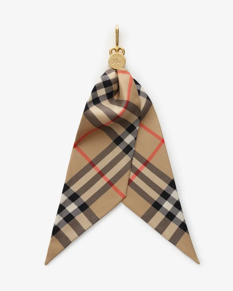 Burberry Schalanhänger aus Seide in Check Sand