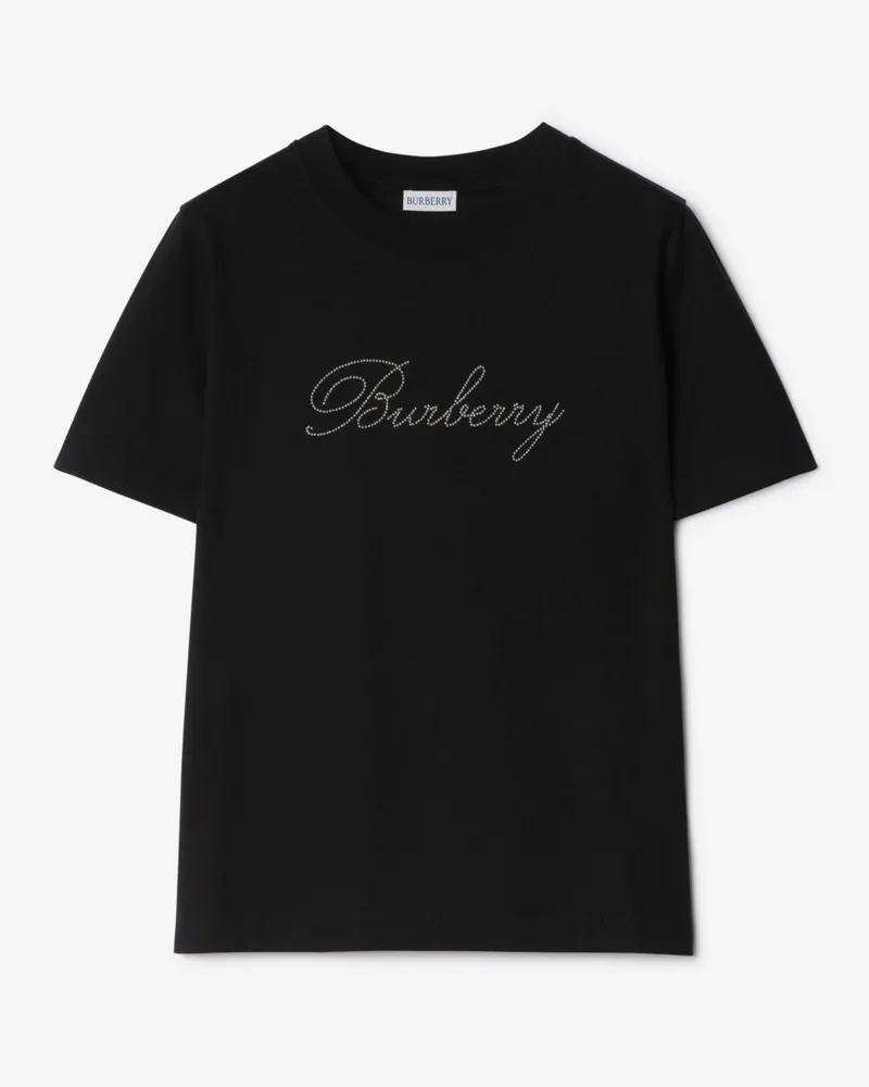 Burberry Baumwoll-T-Shirt mit Logo , Size Black