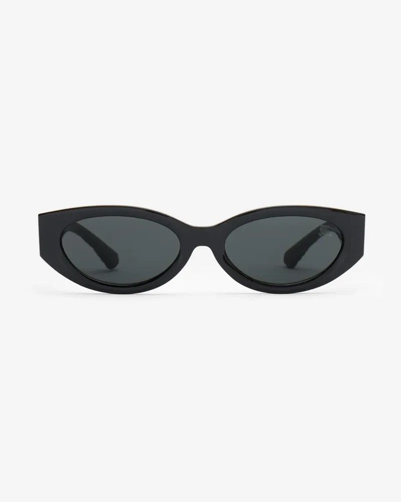 Burberry Sonnenbrille mit ovaler Fassung und Knight Stamp Black